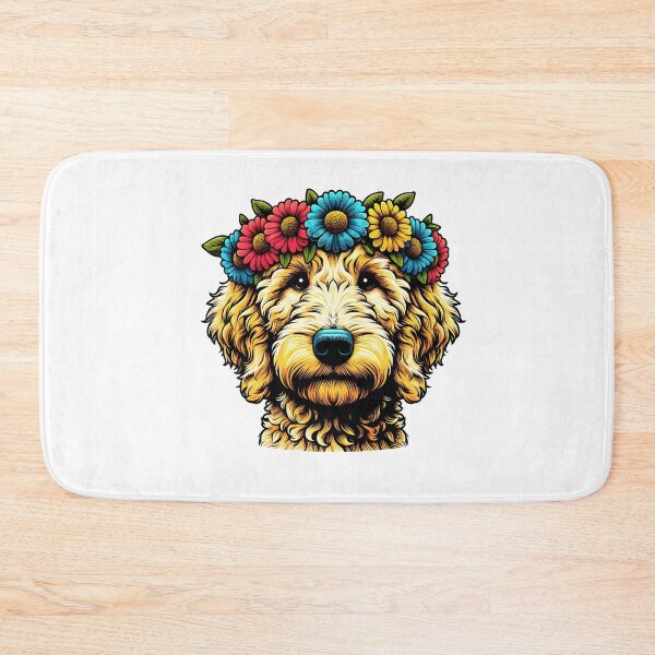 Item preview, Cute Goldendoodle With Flower Crown designed and sold by TheAnimalZ00.