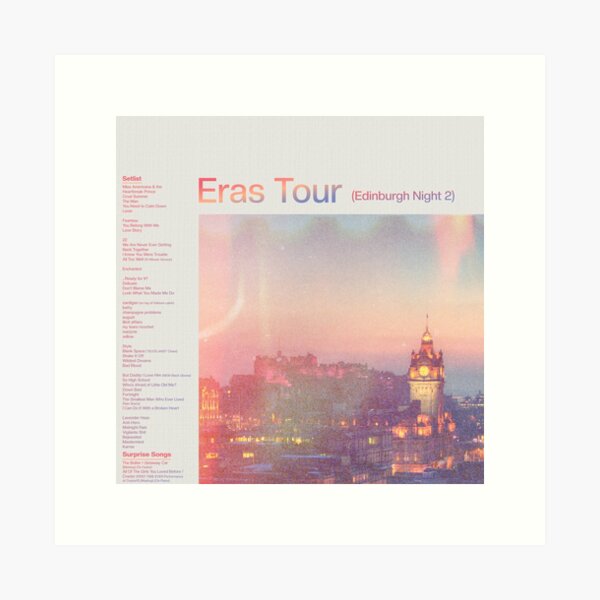 Item preview, Eras Setlist Edinburgh Night 2 designed and sold by SheWolfDaughter.