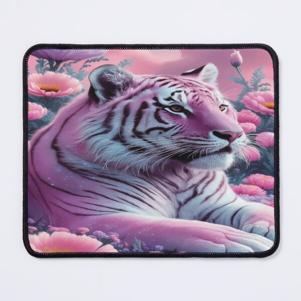 Item preview, Pastel Elegance: Majestic Pink Tiger Among Enchanting Florals designed and sold by Stephani Analah.