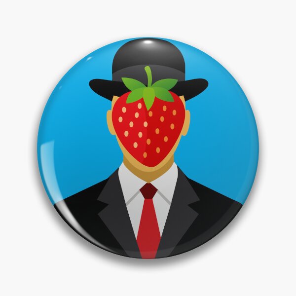Item preview, The son of a Berry. Inspired by "The Son of Man" by Magritte with a strawberry twist. designed and sold by therockstuff.