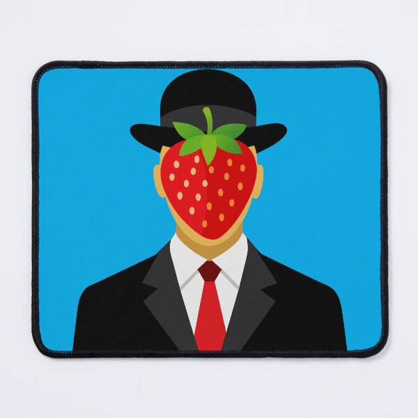 Item preview, The son of a Berry. Inspired by "The Son of Man" by Magritte with a strawberry twist. designed and sold by therockstuff.