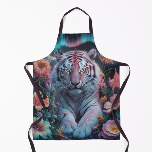 Item preview, Mystical Tiger: A Surreal Symphony of Flora and Fauna, aurora borealis tiger designed and sold by Stephani Analah.
