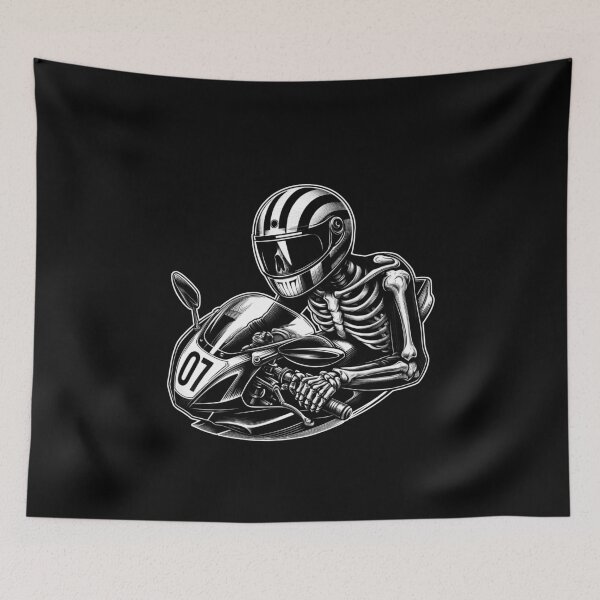 Item preview, SKELETON DARK MOTORCYCLE RACING BYKER RACING CAR NASCAR MOTO GP CHOPPER #ogirdor designed and sold by ogirdorgraphics.
