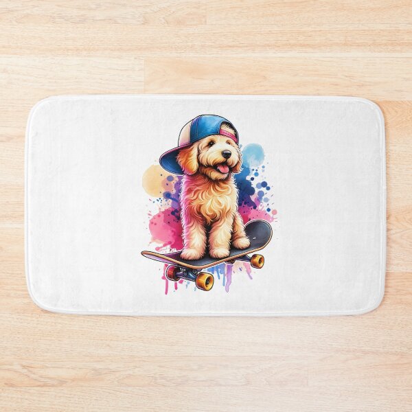 Artikelvorschau, Aquarell Skateboarding Goldendoodle entworfen und verkauft von TheAnimalZ00.