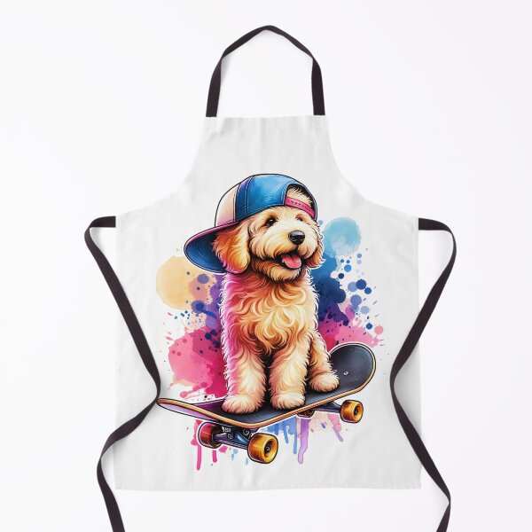 Artikelvorschau, Aquarell Skateboarding Goldendoodle entworfen und verkauft von TheAnimalZ00.
