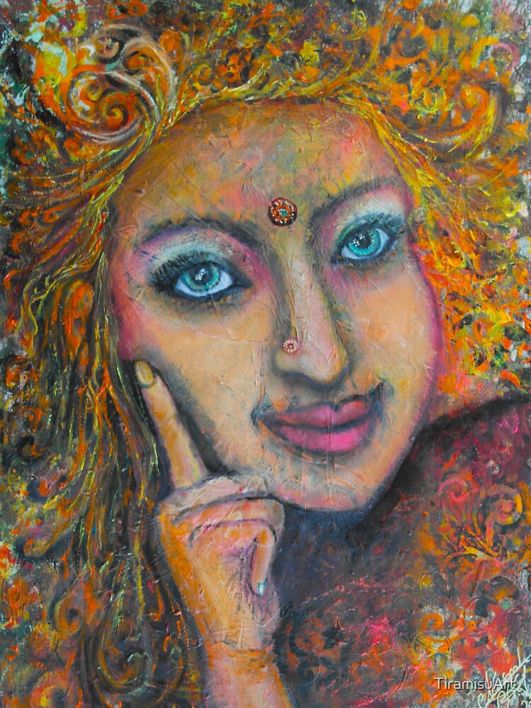 &amp;quot;Indian Girl - Oil painting from Collection Nostalgia&amp;quot; Sticker by ...