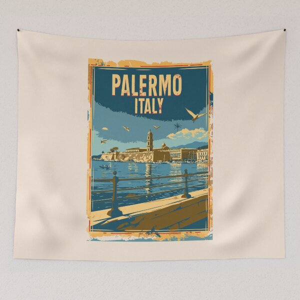Item preview, A Vintage Travel Illustration of Palermo - Italy designed and sold by GoodOldVintage.