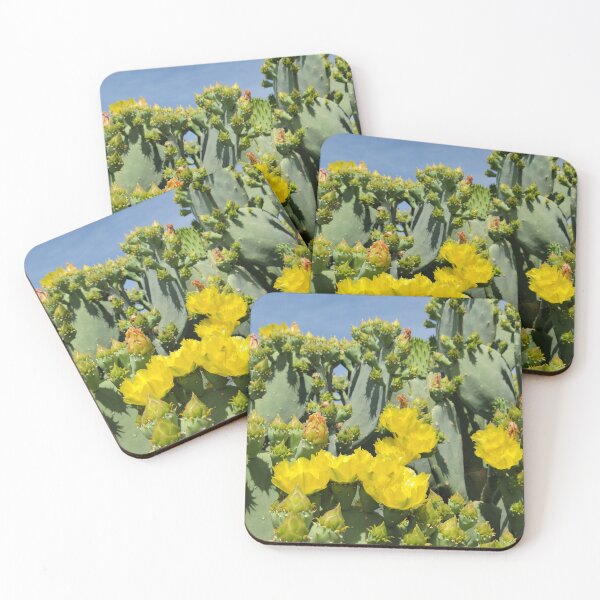 Item preview, Yellow prickly pear blossoms against the sky designed and sold by River Graphic Design.
