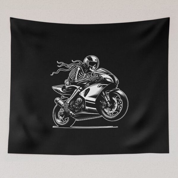 Item preview, SKELETON DARK MOTORCYCLE RACING BYKER RACING CAR NASCAR MOTO GP CHOPPER #ogirdor designed and sold by ogirdorgraphics.