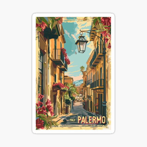 Item preview, A Vintage Travel Illustration of Palermo - Italy designed and sold by GoodOldVintage.