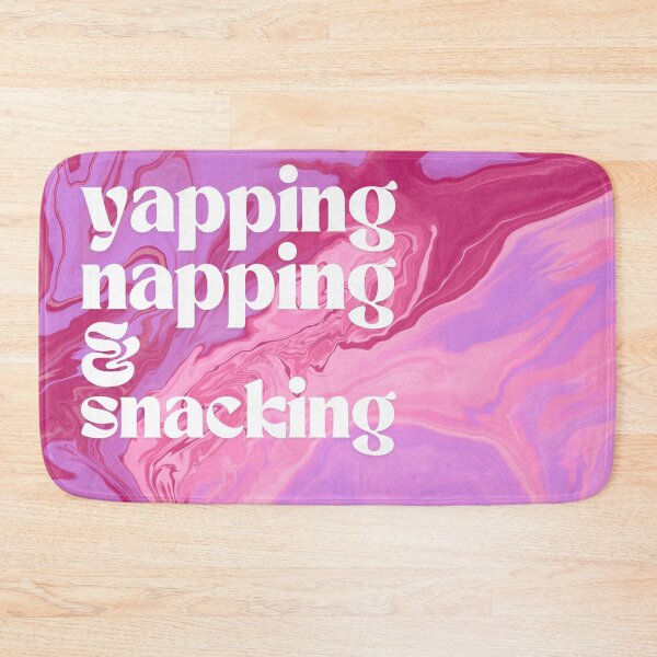 Item preview, Yapping Napping Snacking Marble Pink Background designed and sold by Dazzline Designs.