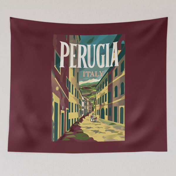 Item preview, A Vintage Travel Illustration of Perugia - Italy designed and sold by GoodOldVintage.
