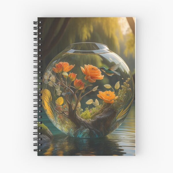 Item preview, Enchanted Forest Orb: Hummingbird With Peach Yellow Flowers designed and sold by EnchantedVista.