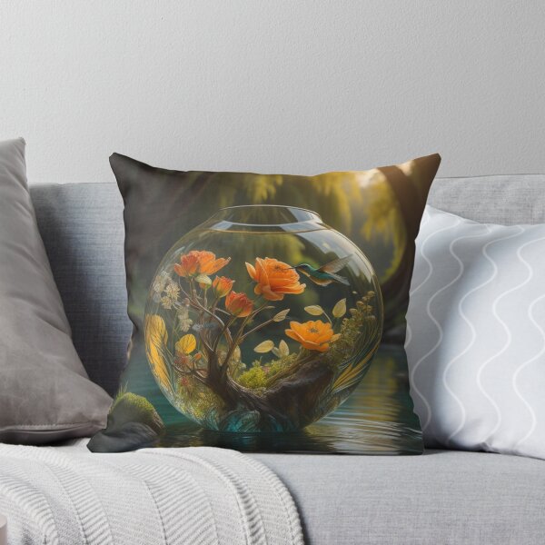 Item preview, Enchanted Forest Orb: Hummingbird With Peach Yellow Flowers designed and sold by EnchantedVista.