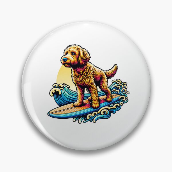 Item preview, Goldendoodle Surfing designed and sold by TheAnimalZ00.