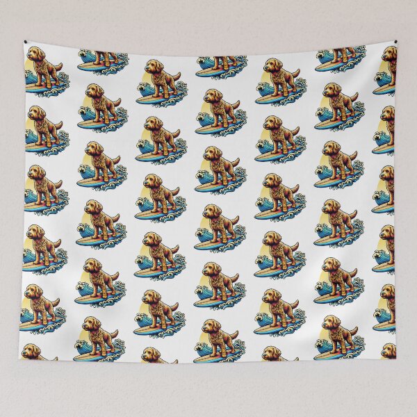 Item preview, Goldendoodle Surfing designed and sold by TheAnimalZ00.