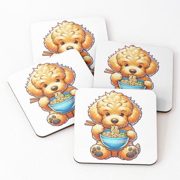 Item preview, Goldendoodle Puppy Eating Ramen designed and sold by TheAnimalZ00.