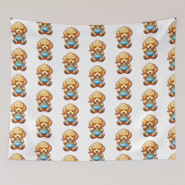 Item preview, Goldendoodle Puppy Eating Ramen designed and sold by TheAnimalZ00.
