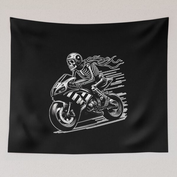 Item preview, SKELETON DARK MOTORCYCLE RACING BYKER RACING CAR NASCAR MOTO GP CHOPPER #ogirdor designed and sold by ogirdorgraphics.