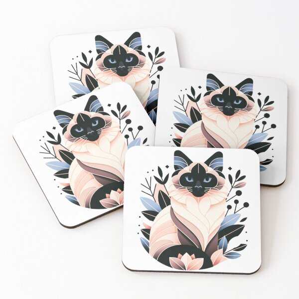Item preview, Abstract Floral Balinese Cat designed and sold by TheAnimalZ00.