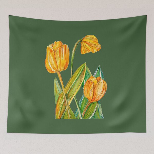Item preview, Tulips pattern with leaves designed and sold by Liliana  Donato.