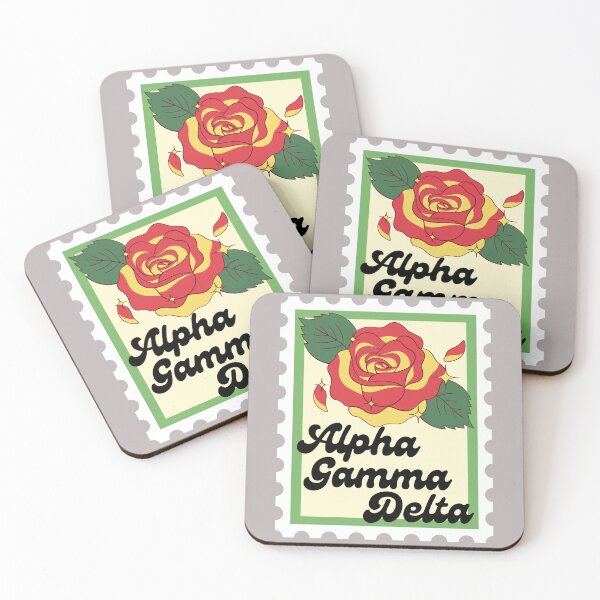 Item preview, Alpha Gamma Delta Sorority Flower Stamp Sticker v1 designed and sold by skrauskopf.