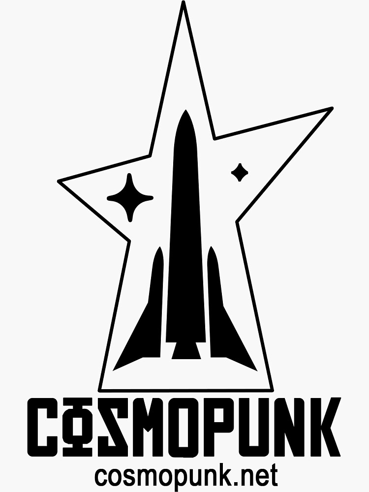 Thumbnail 3 of 3, Sticker, Cosmopunk Logo - Trans Black designed and sold by Cosmopunk.