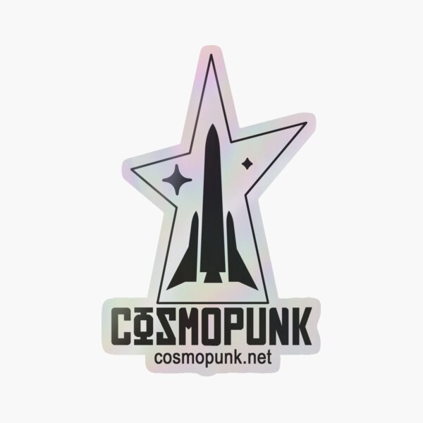 Cosmopunk Logo - Trans Black Holographic Sticker