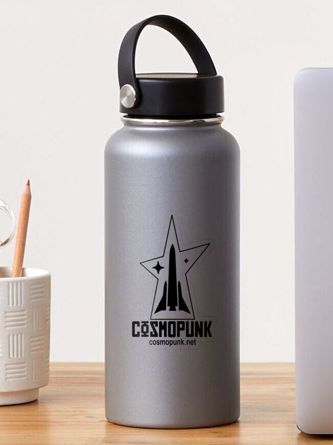 Thumbnail 1 of 3, Sticker, Cosmopunk Logo - Trans Black designed and sold by Cosmopunk.