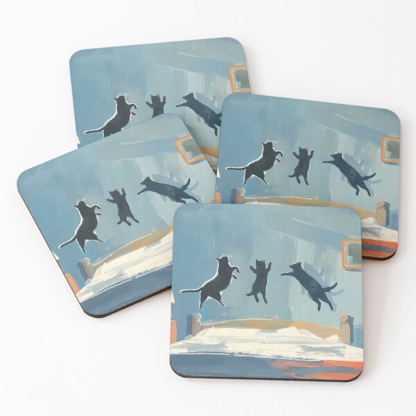 Item preview, Cats Jumping In Air designed and sold by sakurashorty.