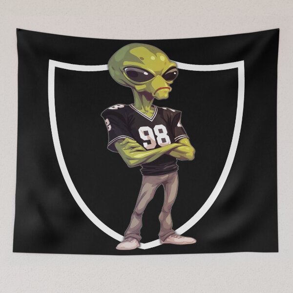 Item preview, Alien wearing 98 Raider jersey 2 designed and sold by My Team Designs.