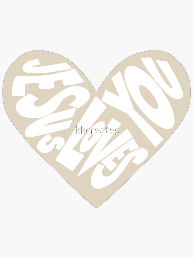 Thumbnail 3 of 3, Sticker, Jesus Loves You designed and sold by kkcreates.