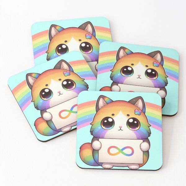 Item preview, Cat holding rainbow infinity sign designed and sold by Vkinsify.