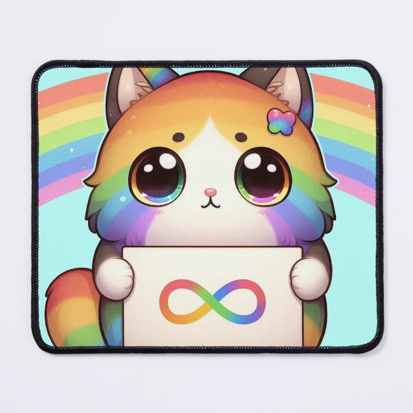 Item preview, Cat holding rainbow infinity sign designed and sold by Vkinsify.