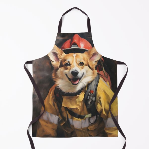 Item preview, Firefighter Corgi Portrait Art designed and sold by ConfettiSkyArt.
