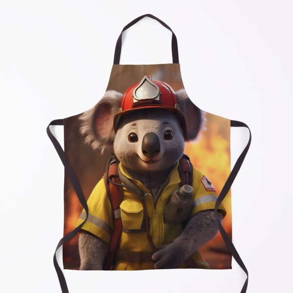 Item preview, Firefighter Koala Portrait Art designed and sold by ConfettiSkyArt.