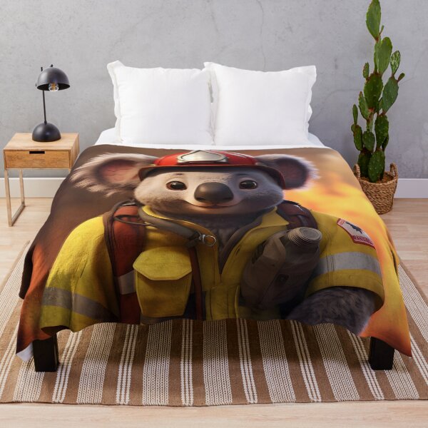 Item preview, Firefighter Koala Portrait Art designed and sold by ConfettiSkyArt.