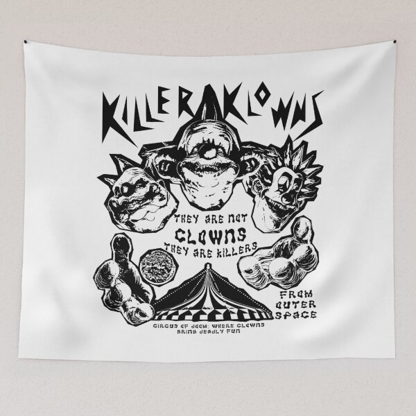 Item preview, Space clowns, terror and laughs combined, Killer Klowns, white version designed and sold by EspiralArt.