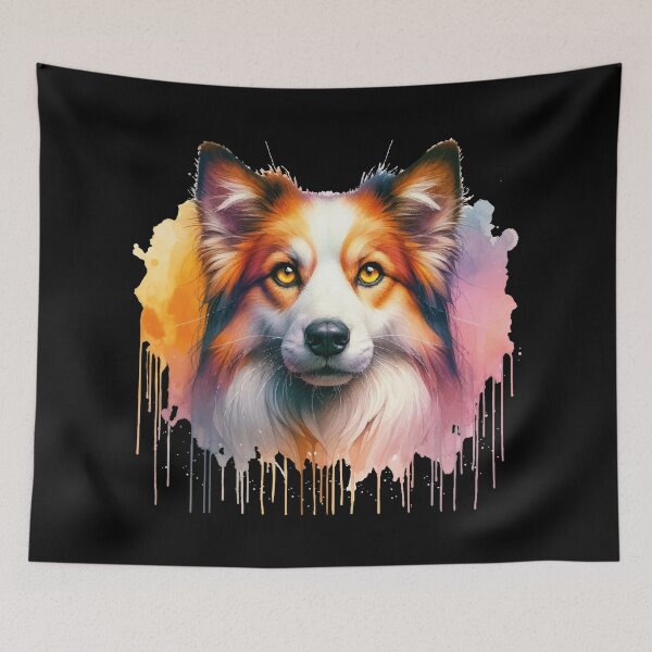 Item preview, Yellow-Eyed Dog Watercolor Portrait designed and sold by JawArts.