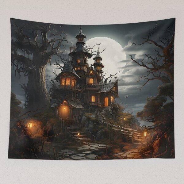 Item preview, Halloween Haunted House designed and sold by ConfettiSkyArt.