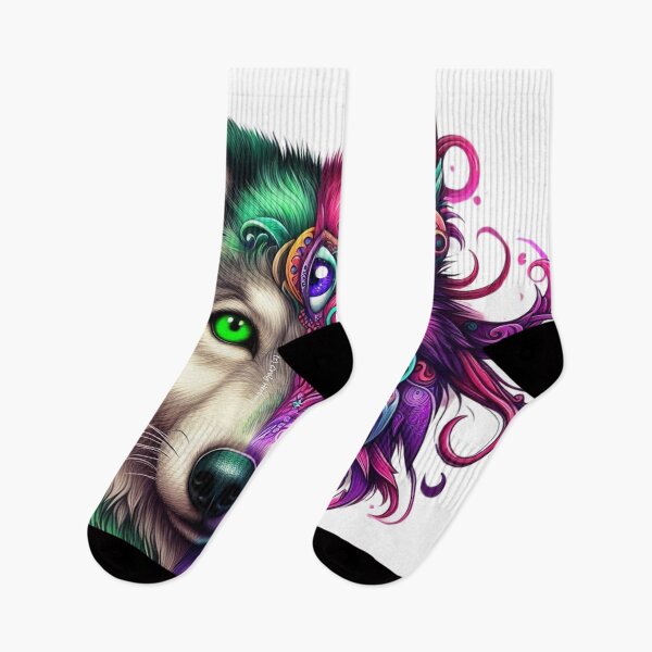 Item preview, Tatted Wolf with Curly Fur and Heterochromia designed and sold by TattedWolf.