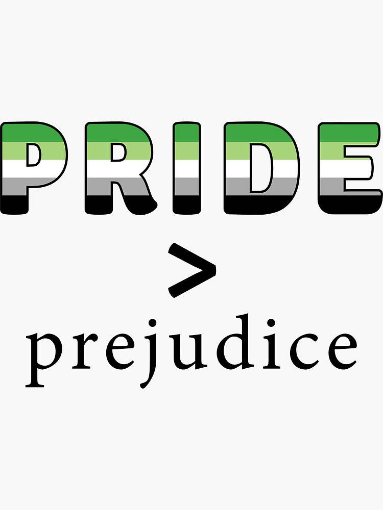 Thumbnail 3 of 3, Sticker, Pride & Prejudice aromantic flag designed and sold by AmateurAusten.