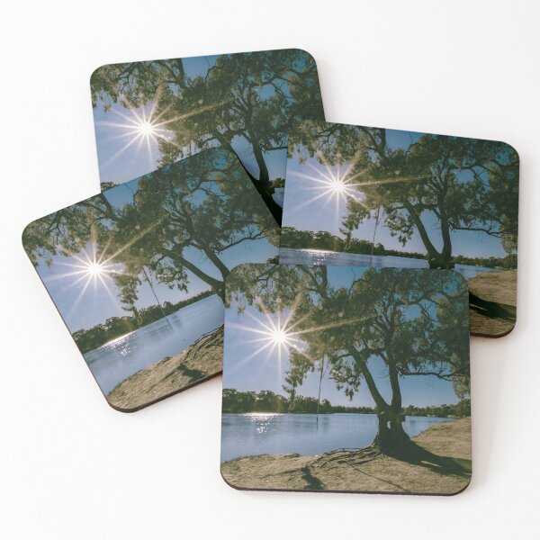 Item preview, Morning sun light beaming through a Gum Tree on the Murray River designed and sold by Scott Brown.