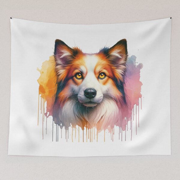 Item preview, Yellow-Eyed Dog Watercolor Portrait designed and sold by JawArts.
