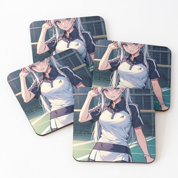 Artikelvorschau, Silberhaariges Anime-Mädchen in Tennisuniform entworfen und verkauft von kenvel.