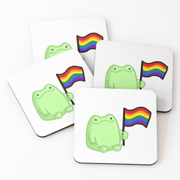 Item preview, Frog holding pride flag v1 designed and sold by FlowMinnow.