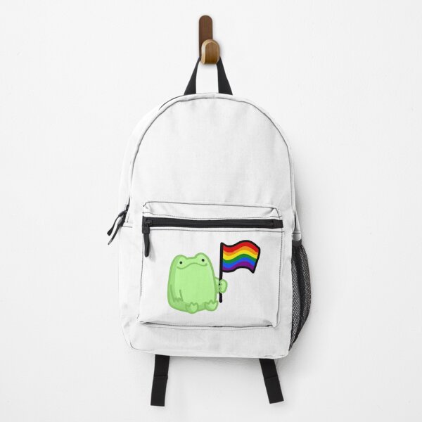 Item preview, Frog holding pride flag v1 designed and sold by FlowMinnow.