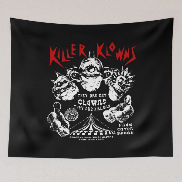 Item preview, Space clowns, terror and laughs combined, Killer Klowns, red and whiteversion designed and sold by EspiralArt.
