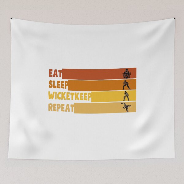 Item preview, eat, sleep, wicketkeep, repeat, cricket designed and sold by IFarty.