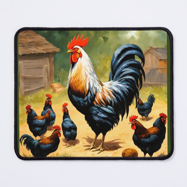 Item preview, a Gallic rooster his black hens designed and sold by janjacbu.
